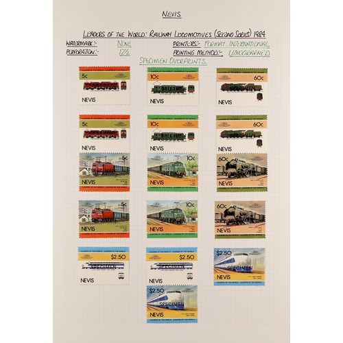 1152 - NEVIS 1980 - 1990 EXTENSIVE COLLECTION of 1300+ mint & never hinged mint stamps, and 40+ miniature s... 