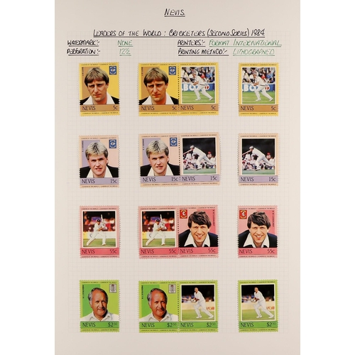 1152 - NEVIS 1980 - 1990 EXTENSIVE COLLECTION of 1300+ mint & never hinged mint stamps, and 40+ miniature s... 