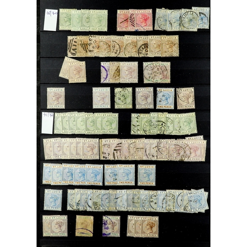 1159 - ST LUCIA 1860 - 1936 MINT & USED RANGES haphazardly arranged on protective pages, sets, Specimens, h... 