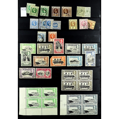 1159 - ST LUCIA 1860 - 1936 MINT & USED RANGES haphazardly arranged on protective pages, sets, Specimens, h... 