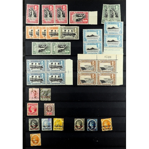 1159 - ST LUCIA 1860 - 1936 MINT & USED RANGES haphazardly arranged on protective pages, sets, Specimens, h... 