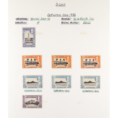 1160 - ST LUCIA 1864 - 1951 MINT COLLECTION annotated on album pages, includes higher values, sets (approx ... 