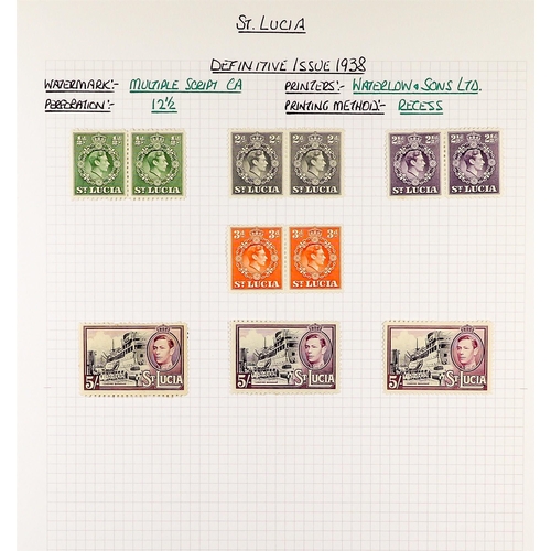 1160 - ST LUCIA 1864 - 1951 MINT COLLECTION annotated on album pages, includes higher values, sets (approx ... 