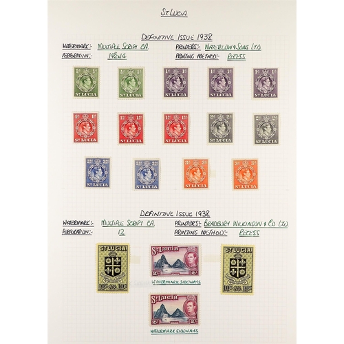 1160 - ST LUCIA 1864 - 1951 MINT COLLECTION annotated on album pages, includes higher values, sets (approx ... 