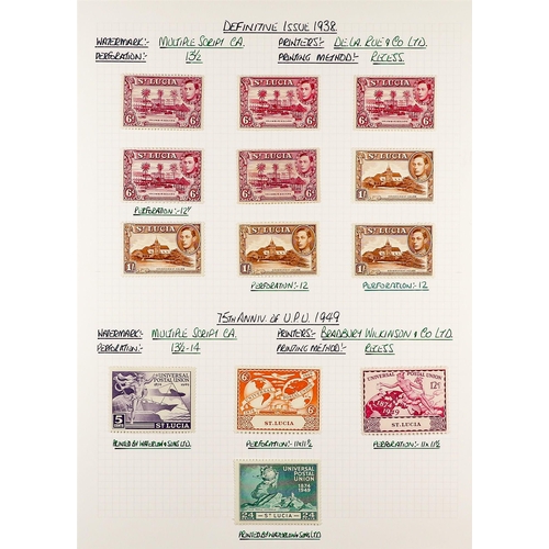 1160 - ST LUCIA 1864 - 1951 MINT COLLECTION annotated on album pages, includes higher values, sets (approx ... 