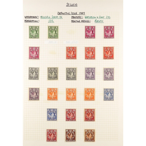 1160 - ST LUCIA 1864 - 1951 MINT COLLECTION annotated on album pages, includes higher values, sets (approx ... 