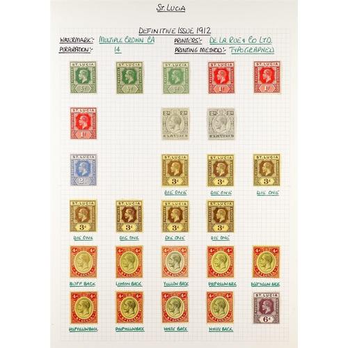 1160 - ST LUCIA 1864 - 1951 MINT COLLECTION annotated on album pages, includes higher values, sets (approx ... 