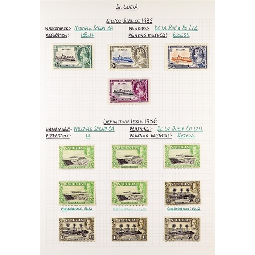 1160 - ST LUCIA 1864 - 1951 MINT COLLECTION annotated on album pages, includes higher values, sets (approx ... 