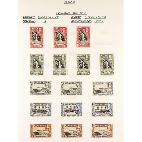 1160 - ST LUCIA 1864 - 1951 MINT COLLECTION annotated on album pages, includes higher values, sets (approx ... 