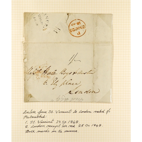 1164 - ST VINCENT 1811 - 1853 PACKET LETTERS a collection of 10 covers either to & from London & St Vincent... 