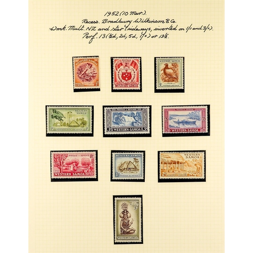 1173 - SAMOA 1914 - 1952 MINT COLLECTION on pages, note 1914-24 10s perf 14½x14, 1916-19 se-tenant perf pai... 