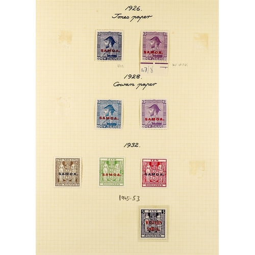 1173 - SAMOA 1914 - 1952 MINT COLLECTION on pages, note 1914-24 10s perf 14½x14, 1916-19 se-tenant perf pai... 