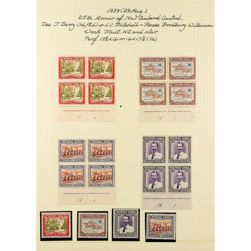 1173 - SAMOA 1914 - 1952 MINT COLLECTION on pages, note 1914-24 10s perf 14½x14, 1916-19 se-tenant perf pai... 