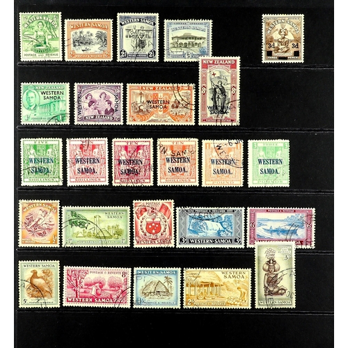 1174 - SAMOA 1914 - 1952 USED COLLECTION on protective pages includes 1921 Hut perf 14x14½ set, perf 14x13½... 