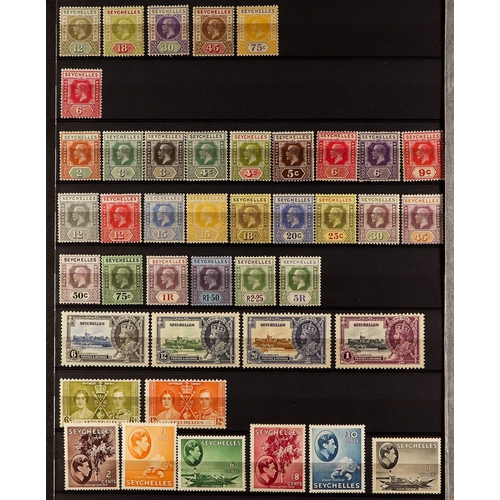 1187 - SEYCHELLES 1890 - 1976 MINT COLLECTION in a stockbook, note 1890-92 both die sets, 1893 surcharges s... 