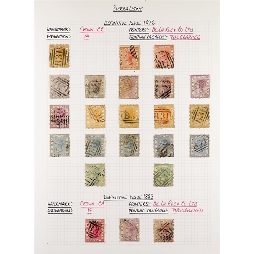 1196 - SIERRA LEONE 1859 - 1953 USED COLLECTION annotated on album pages, many high values, sets. Chiefly v... 