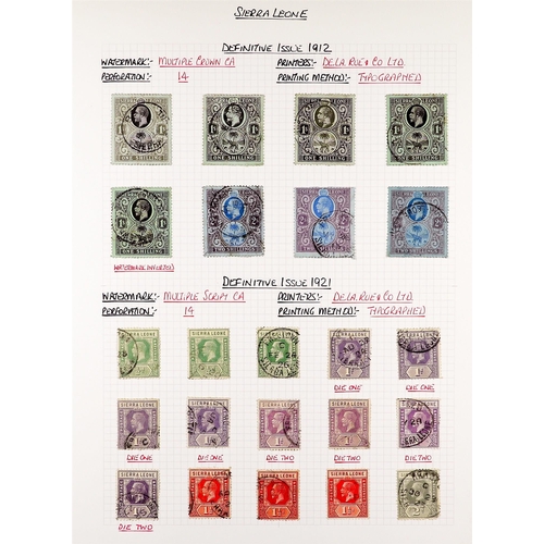 1196 - SIERRA LEONE 1859 - 1953 USED COLLECTION annotated on album pages, many high values, sets. Chiefly v... 