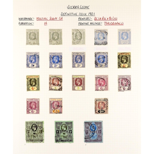 1196 - SIERRA LEONE 1859 - 1953 USED COLLECTION annotated on album pages, many high values, sets. Chiefly v... 