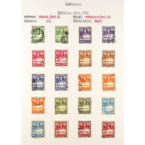 1196 - SIERRA LEONE 1859 - 1953 USED COLLECTION annotated on album pages, many high values, sets. Chiefly v... 