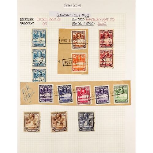 1196 - SIERRA LEONE 1859 - 1953 USED COLLECTION annotated on album pages, many high values, sets. Chiefly v... 