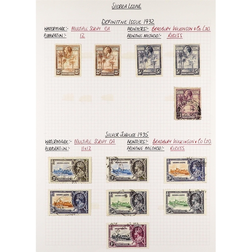 1196 - SIERRA LEONE 1859 - 1953 USED COLLECTION annotated on album pages, many high values, sets. Chiefly v... 