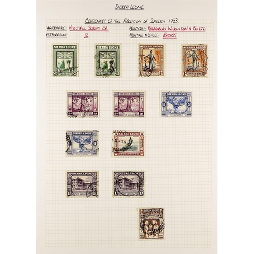 1196 - SIERRA LEONE 1859 - 1953 USED COLLECTION annotated on album pages, many high values, sets. Chiefly v... 