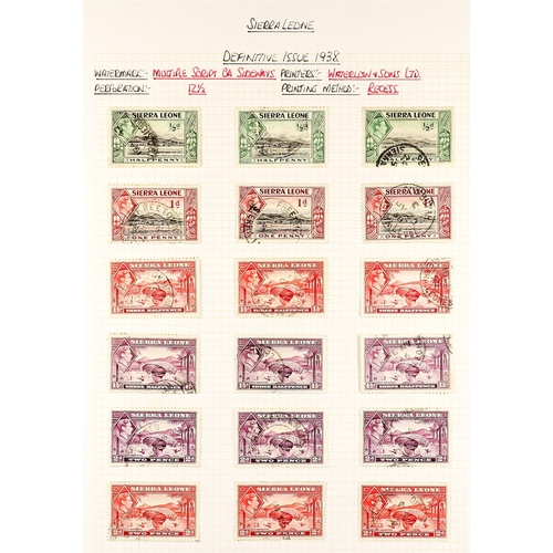 1196 - SIERRA LEONE 1859 - 1953 USED COLLECTION annotated on album pages, many high values, sets. Chiefly v... 