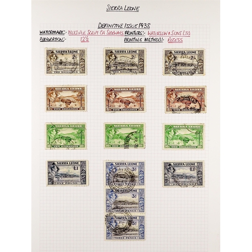 1196 - SIERRA LEONE 1859 - 1953 USED COLLECTION annotated on album pages, many high values, sets. Chiefly v... 