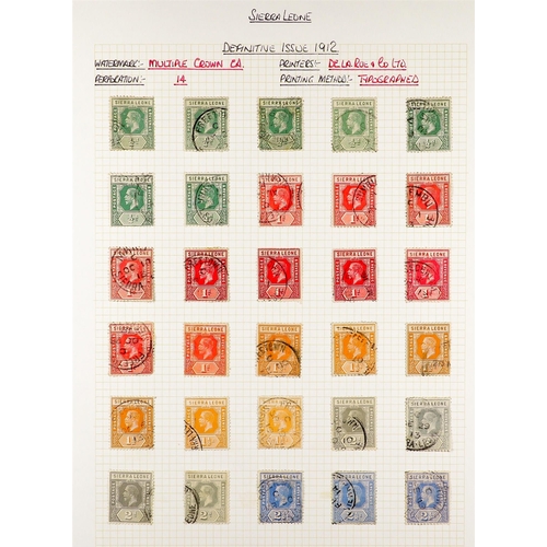 1196 - SIERRA LEONE 1859 - 1953 USED COLLECTION annotated on album pages, many high values, sets. Chiefly v... 