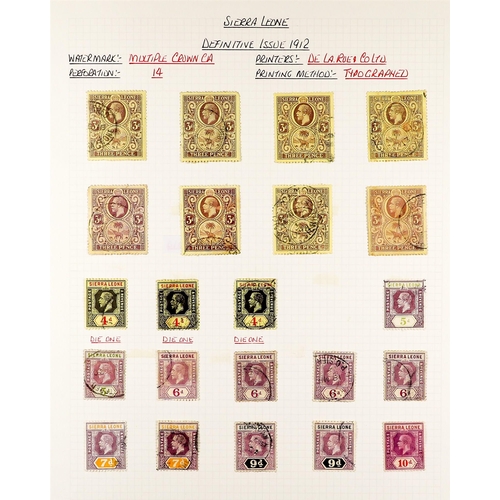 1196 - SIERRA LEONE 1859 - 1953 USED COLLECTION annotated on album pages, many high values, sets. Chiefly v... 