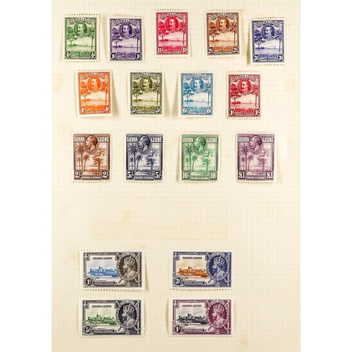 1197 - SIERRA LEONE 1912 - 1935 MINT COLLECTION on album pages, note 1912-21 set to 10s (2, shades) & £1 wi... 