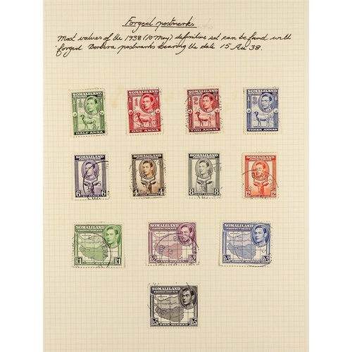 1205 - SOMALILAND PROTECT 1936 - 1951 USED STAMPS & COVERS COLLECTION on 10 album pages, note 1938 set (SG ... 