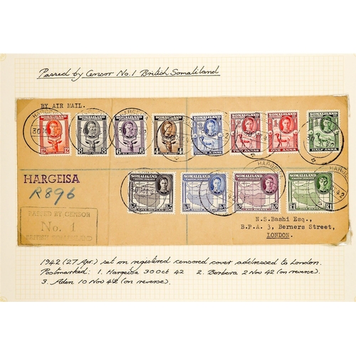 1205 - SOMALILAND PROTECT 1936 - 1951 USED STAMPS & COVERS COLLECTION on 10 album pages, note 1938 set (SG ... 