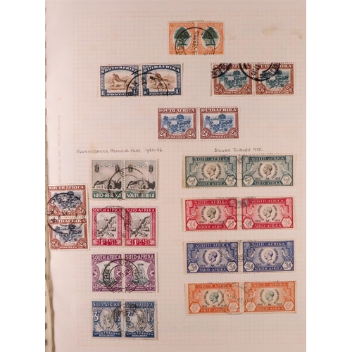 1221 - SOUTH AFRICA 1910 - 1935 USED COLLECTION on pages includes 1913-24 £1 green and red, 1926 Air set, e... 