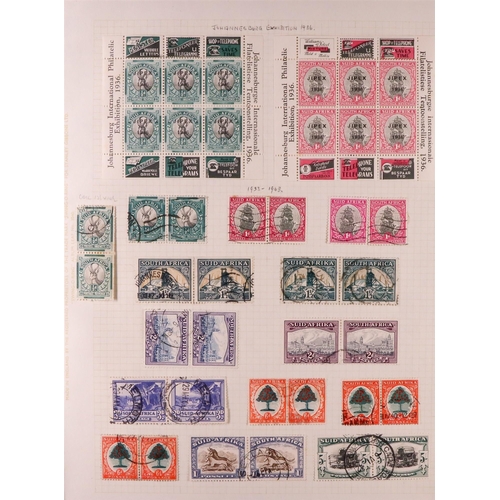 1221 - SOUTH AFRICA 1910 - 1935 USED COLLECTION on pages includes 1913-24 £1 green and red, 1926 Air set, e... 