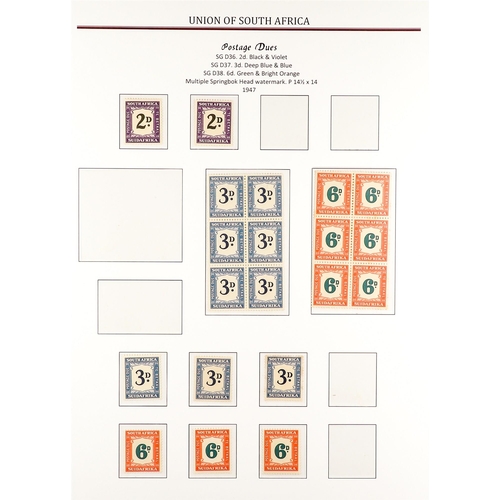 1230 - SOUTH AFRICA 1948-49 POSTAGE DUES specialized collection of mint stamps on exhibition style pages, a... 