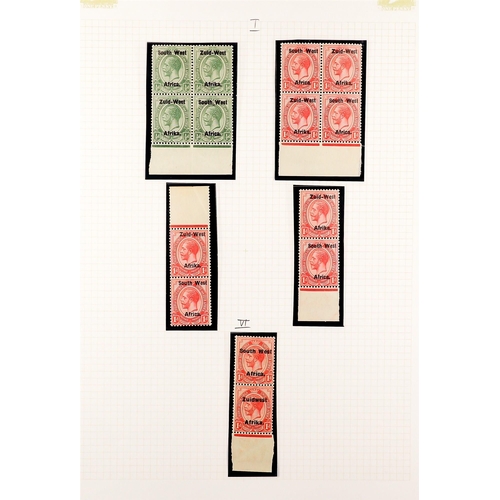 1235 - SOUTH WEST AFRICA 1923 - 1926 MINT COLLECTION on album pages, note 1923 Setting I opts set to 2s6d, ... 