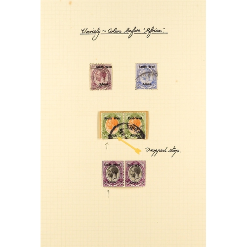 1237 - SOUTH WEST AFRICA 1923 SETTING I OVERPRINT VARIETIES & ERRORS mint (occasionally used) collection an... 