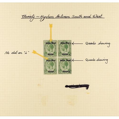 1237 - SOUTH WEST AFRICA 1923 SETTING I OVERPRINT VARIETIES & ERRORS mint (occasionally used) collection an... 