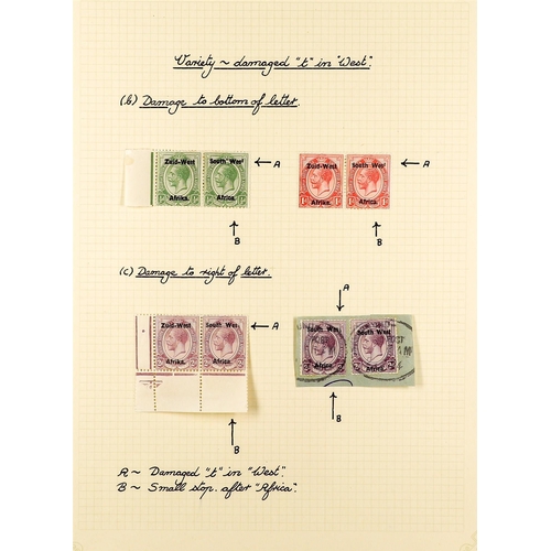 1237 - SOUTH WEST AFRICA 1923 SETTING I OVERPRINT VARIETIES & ERRORS mint (occasionally used) collection an... 