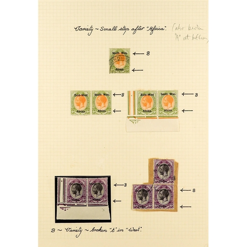 1237 - SOUTH WEST AFRICA 1923 SETTING I OVERPRINT VARIETIES & ERRORS mint (occasionally used) collection an... 