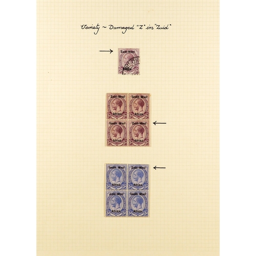 1237 - SOUTH WEST AFRICA 1923 SETTING I OVERPRINT VARIETIES & ERRORS mint (occasionally used) collection an... 