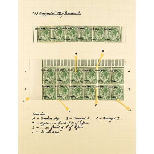 1237 - SOUTH WEST AFRICA 1923 SETTING I OVERPRINT VARIETIES & ERRORS mint (occasionally used) collection an... 