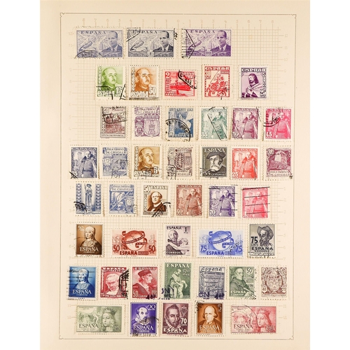 1242 - SPAIN 1850 - 1951 COLLECTION of mint and used stamps on pages, note 1850 6c & 12c, 1851 6r (repaired... 