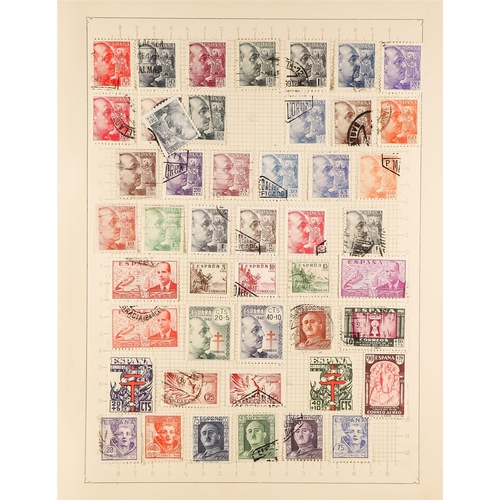 1242 - SPAIN 1850 - 1951 COLLECTION of mint and used stamps on pages, note 1850 6c & 12c, 1851 6r (repaired... 