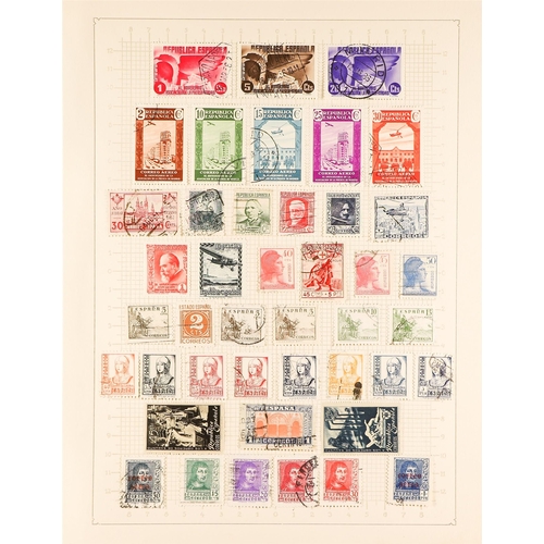 1242 - SPAIN 1850 - 1951 COLLECTION of mint and used stamps on pages, note 1850 6c & 12c, 1851 6r (repaired... 