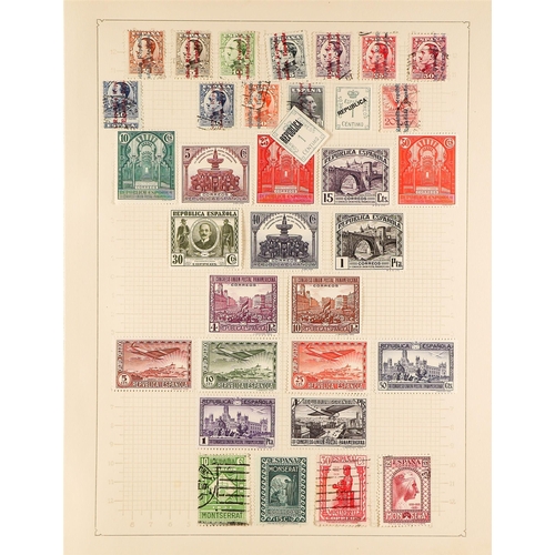 1242 - SPAIN 1850 - 1951 COLLECTION of mint and used stamps on pages, note 1850 6c & 12c, 1851 6r (repaired... 