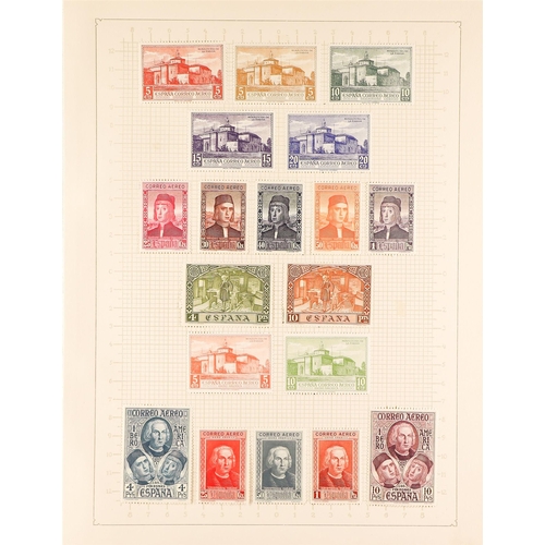 1242 - SPAIN 1850 - 1951 COLLECTION of mint and used stamps on pages, note 1850 6c & 12c, 1851 6r (repaired... 