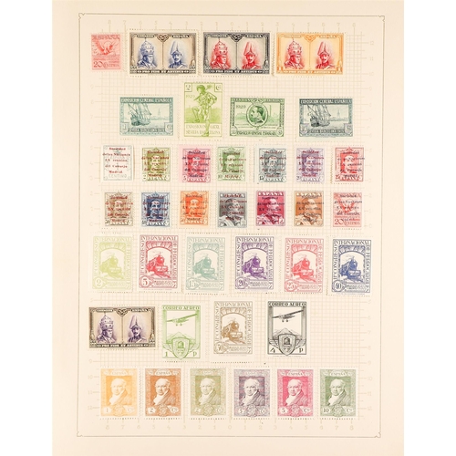 1242 - SPAIN 1850 - 1951 COLLECTION of mint and used stamps on pages, note 1850 6c & 12c, 1851 6r (repaired... 