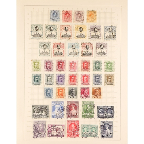 1242 - SPAIN 1850 - 1951 COLLECTION of mint and used stamps on pages, note 1850 6c & 12c, 1851 6r (repaired... 